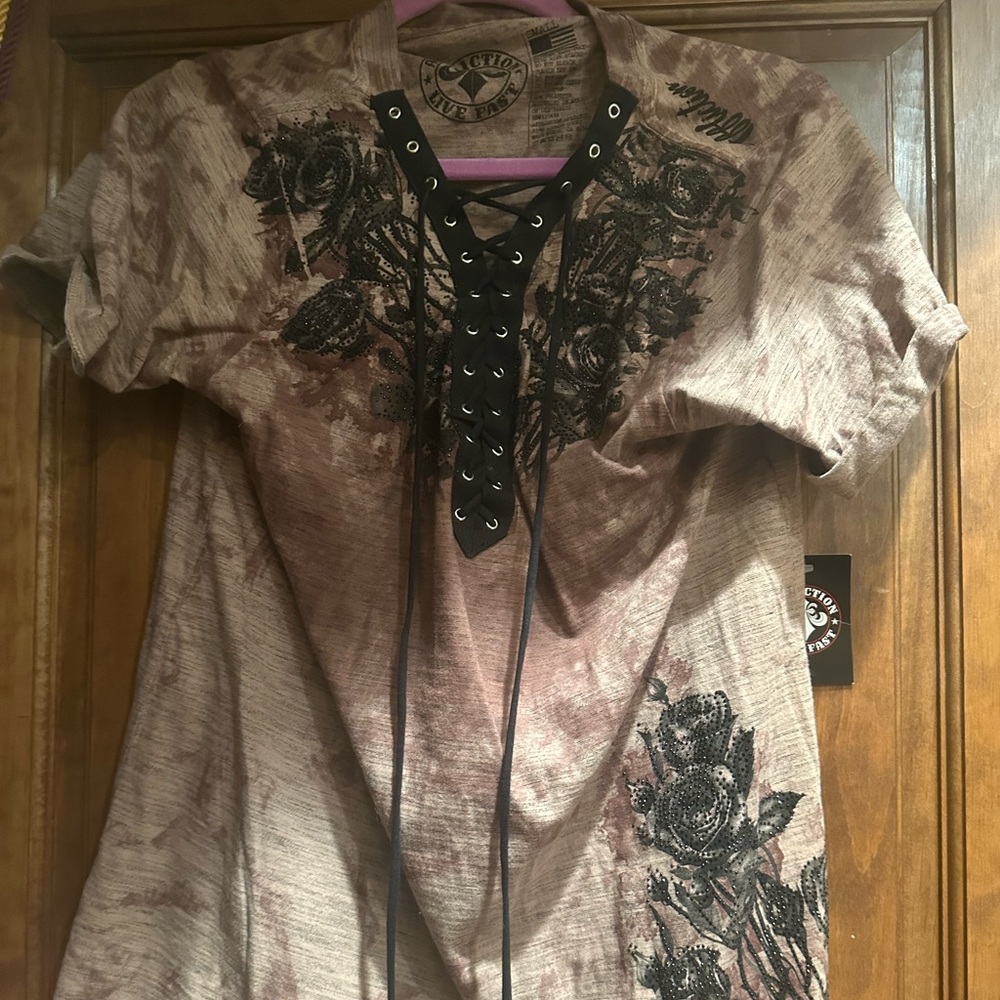 Affliction Provo T-Shirt Concrete Wash NWT